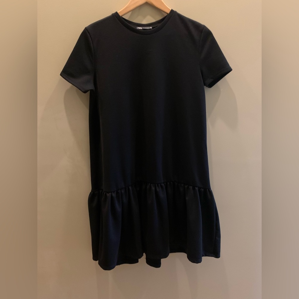 Zara Scandi-Style Black Midi Dress